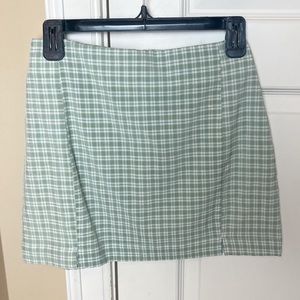 green plaid mini skirt